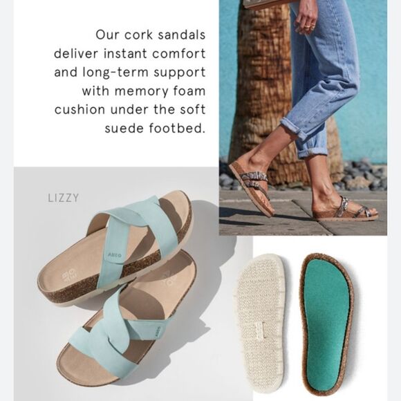 ABEO LizzyĀ Lanai Leather Slide Color Aqua Light Turquoise Size 9 - Picture 16 of 16